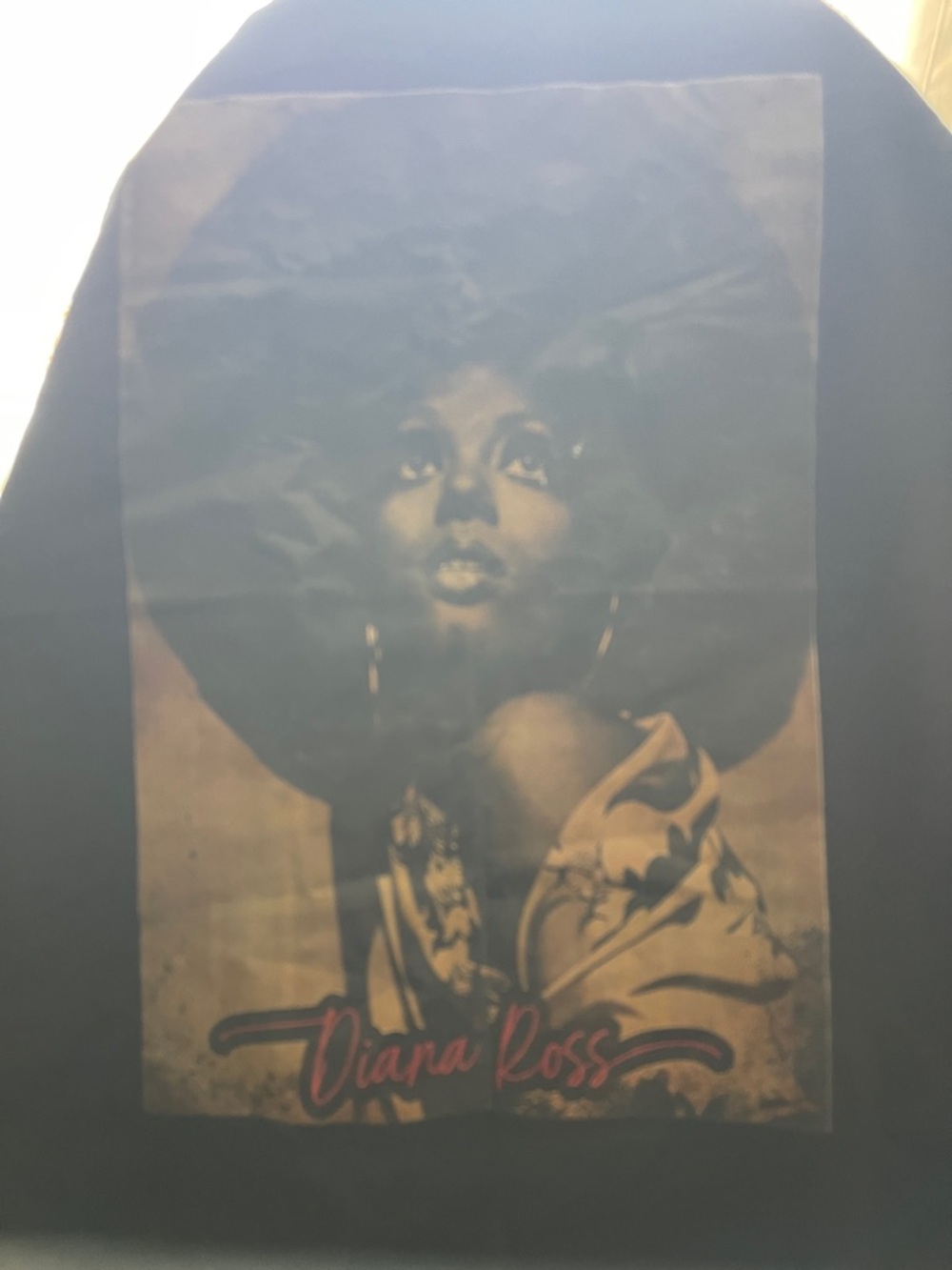 Diana Ross Graphic Tee in Black with Vintage Sepia Portrait